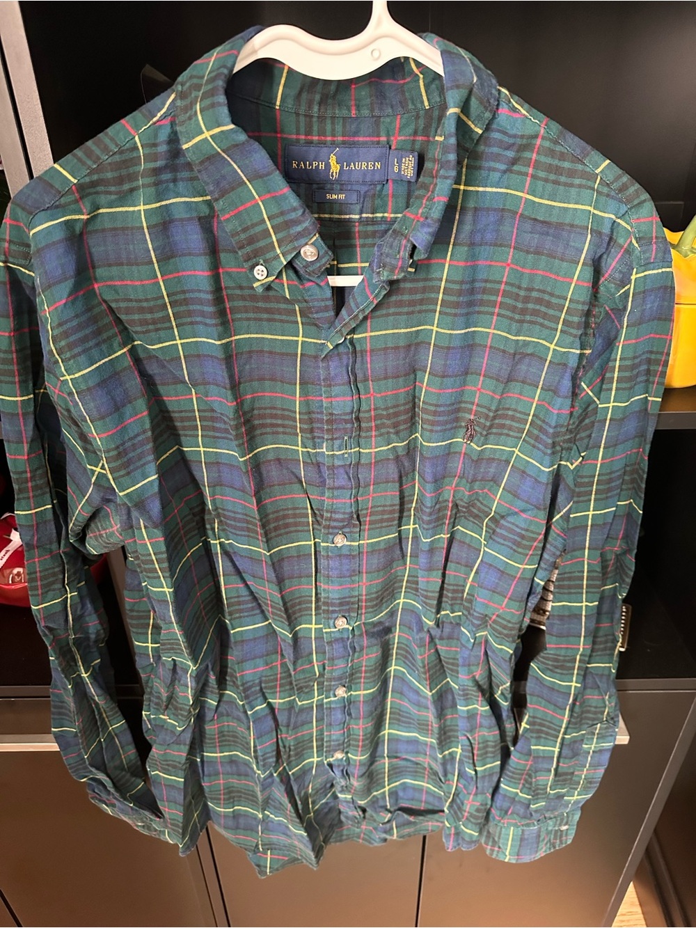 Ralph Lauren Green and Blue Plaid Button-Down Shirt